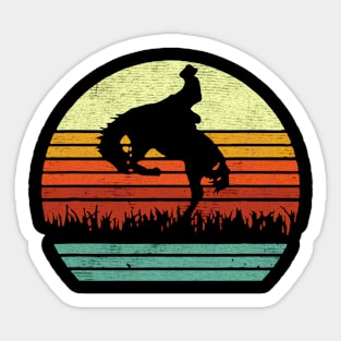 Bucking Horse Retro Style Sticker